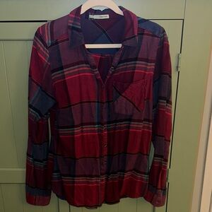 Maurice’s Red and Blue Plaid Button-Up Shirt